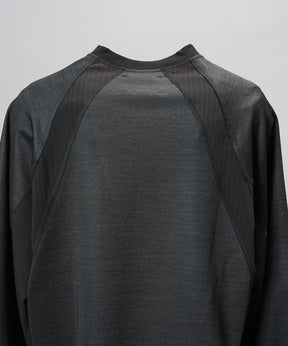 【26aw PRE-ORDER】纯棉巴尔法蕾丝超领亨利领长袖针织T恤