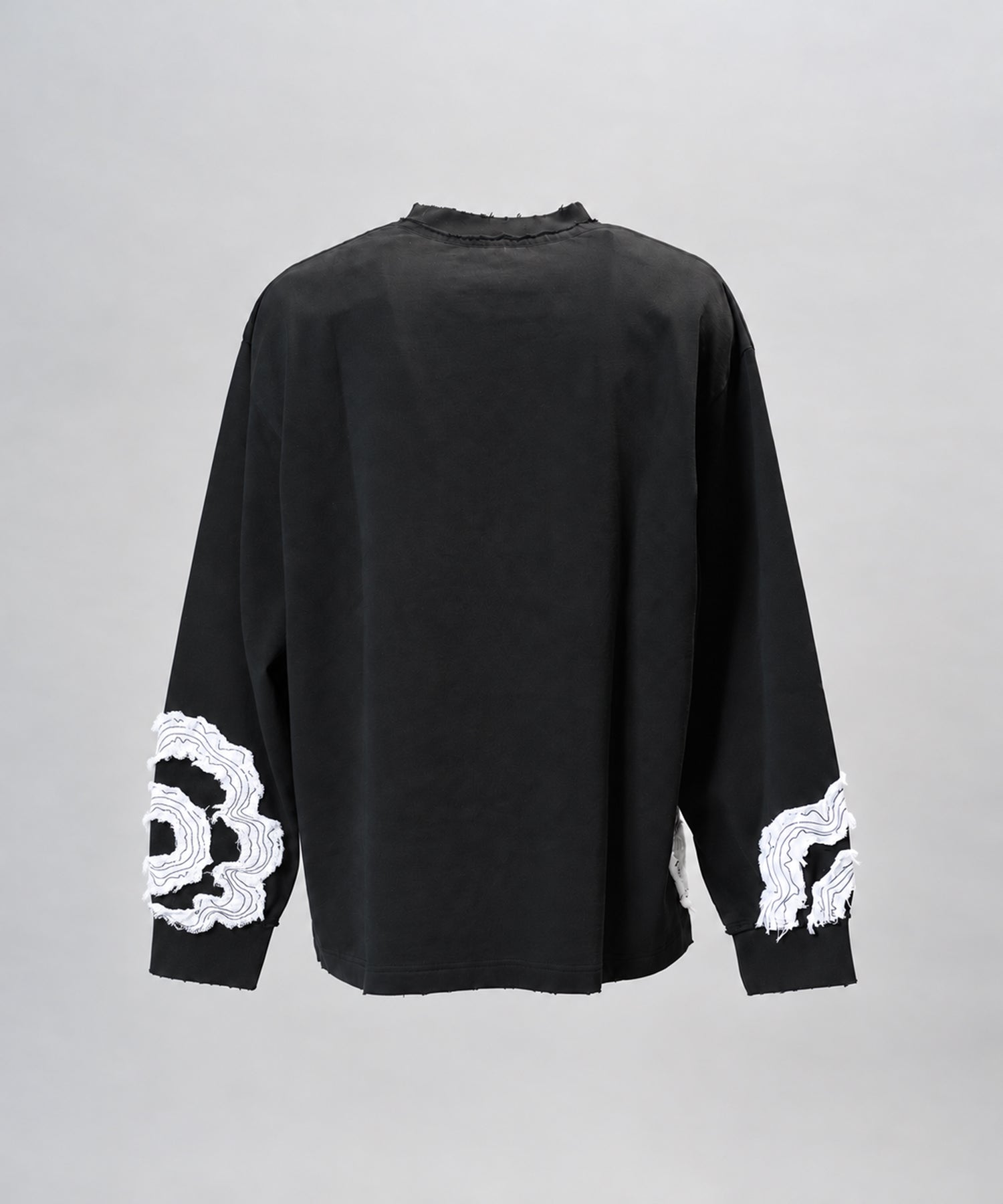 [26AW PRE-ORDER] Cotton Balfa Lace Prime Over Henley Neck Long Sleeve Knit T-shirt