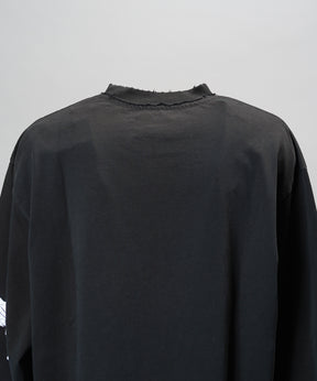 [26AW PRE-ORDER] Cotton Balfa Lace Prime Over Henley Neck Long Sleeve Knit T-shirt