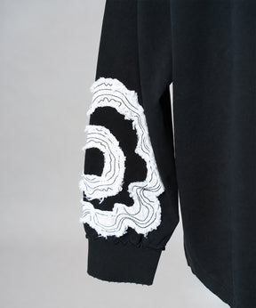 [26AW PRE-ORDER] Cotton Balfa Lace Prime Over Henley Neck Long Sleeve Knit T-shirt