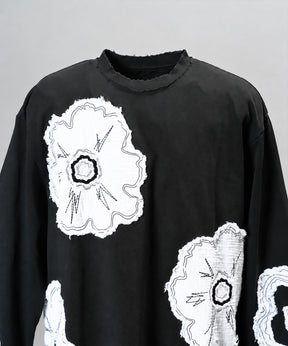 [26AW PRE-ORDER] Cotton Balfa Lace Prime Over Henley Neck Long Sleeve Knit T-shirt