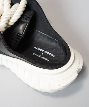 [SPECIAL SHOES FACTORY COLLABORATION] Plain Toe With Open Lacing Flat Slip-ons