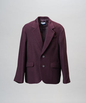 【26aw PRE-ORDER】布艺面料面料翻盖拉链单夹克