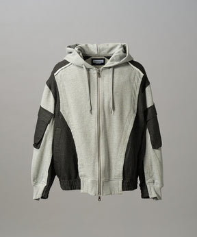 【26AW PRE-ORDER】異素材ドッキングプライムオーバージップパーカー