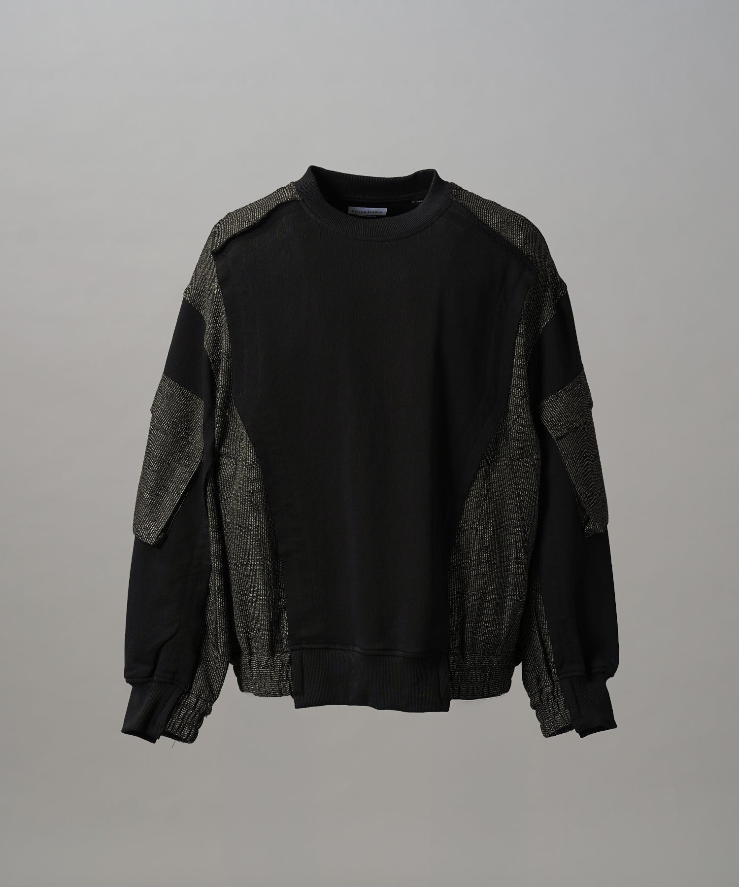 【26AW PRE-ORDER】異素材ドッキングプライムオーバークルーネックスウェットトップス