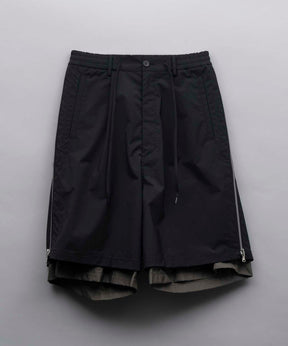 【PRE-ORDER】Side Zip Layering Wide Short Pants