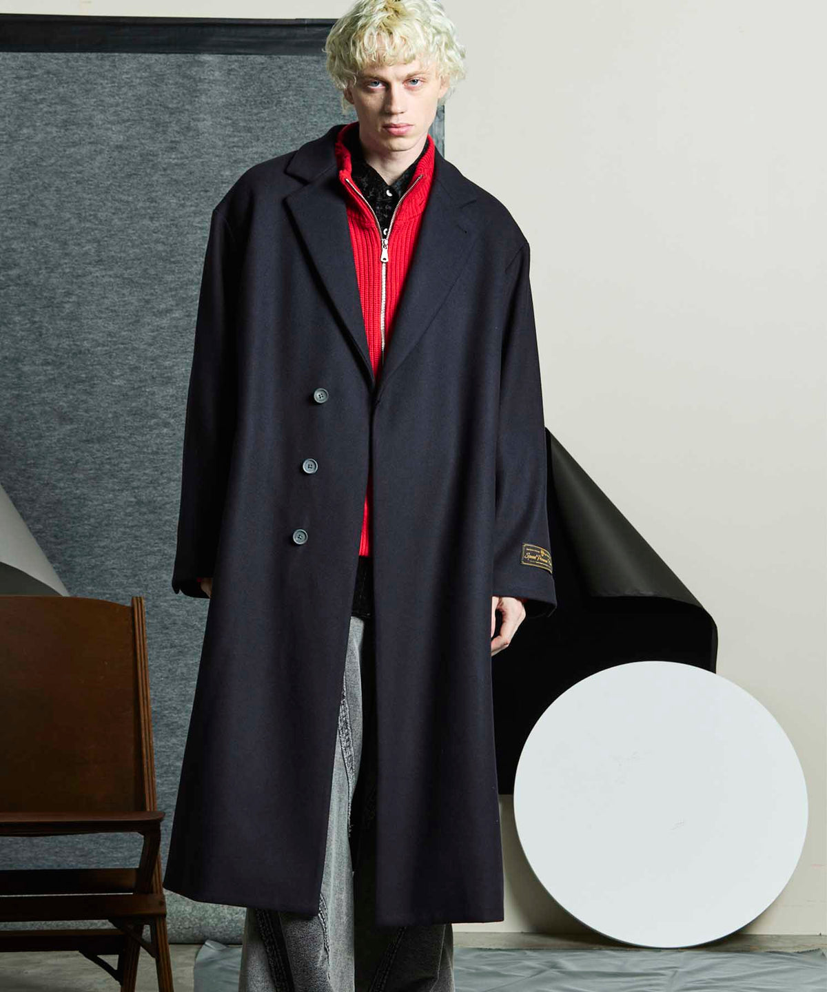 SUPER170S Prime-Over Melton Chesterfield Coat