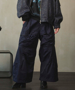 Gather Curved Switching Wide Pants