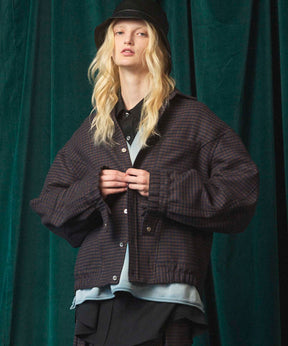 [Sale starts at 12:00 pm on Saturday, September 13th] [Italian Dead Stock Fabric] Prime-Over Curved Shirts Blouson