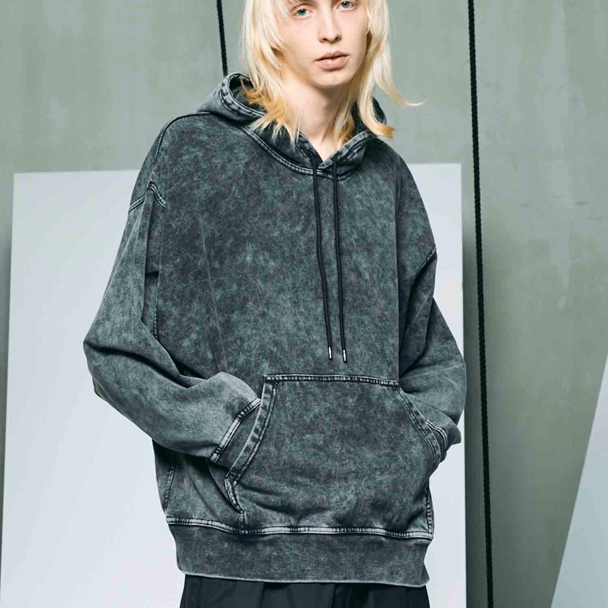 Chemical Over-Dye Heavy-Weight Sweat Prime-Over Pullover Hoodie