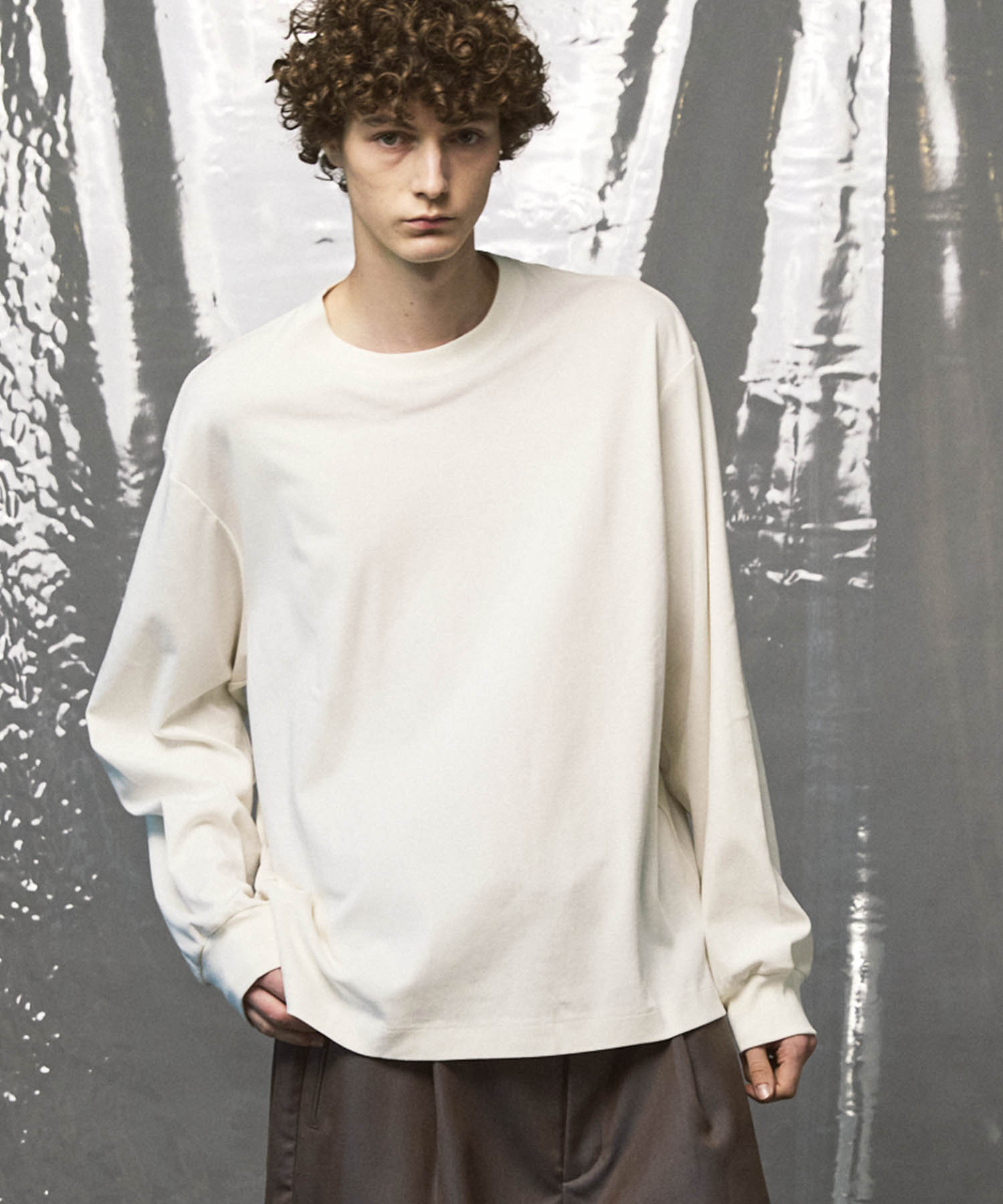 [ex] Prime-Over光滑的船员脖子长袖T恤