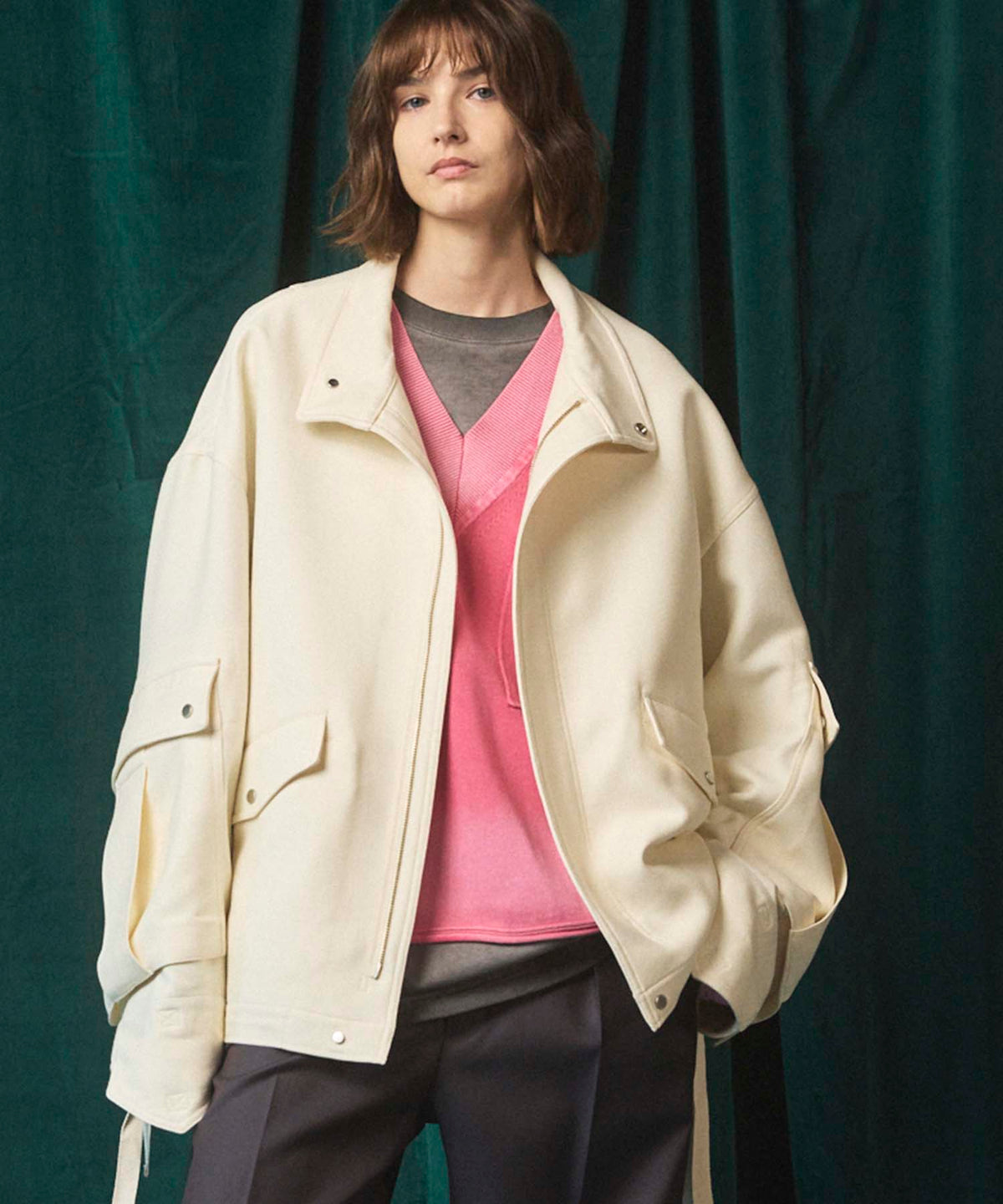 Prime-Over Cargo Big Poket Stand Collar Blouson