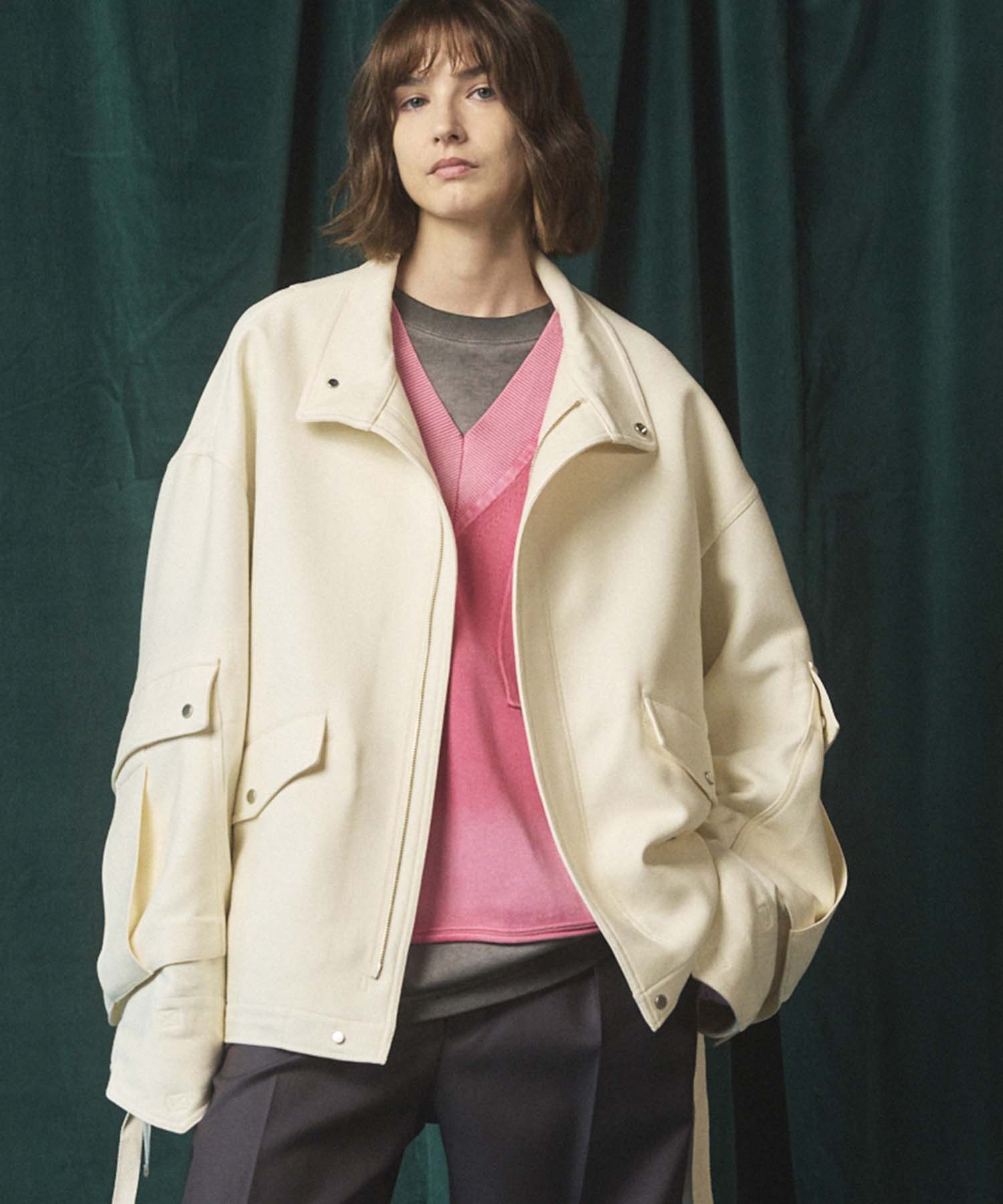 Prime-Over Cargo Big Poket Stand Collar Blouson