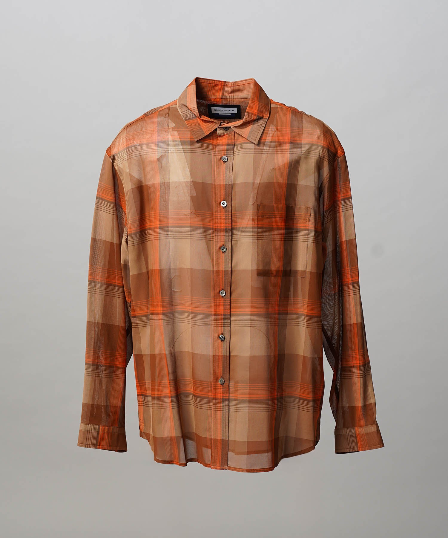 Prime-Over Cotton Organdy 일반 칼라 셔츠를 확인하십시오