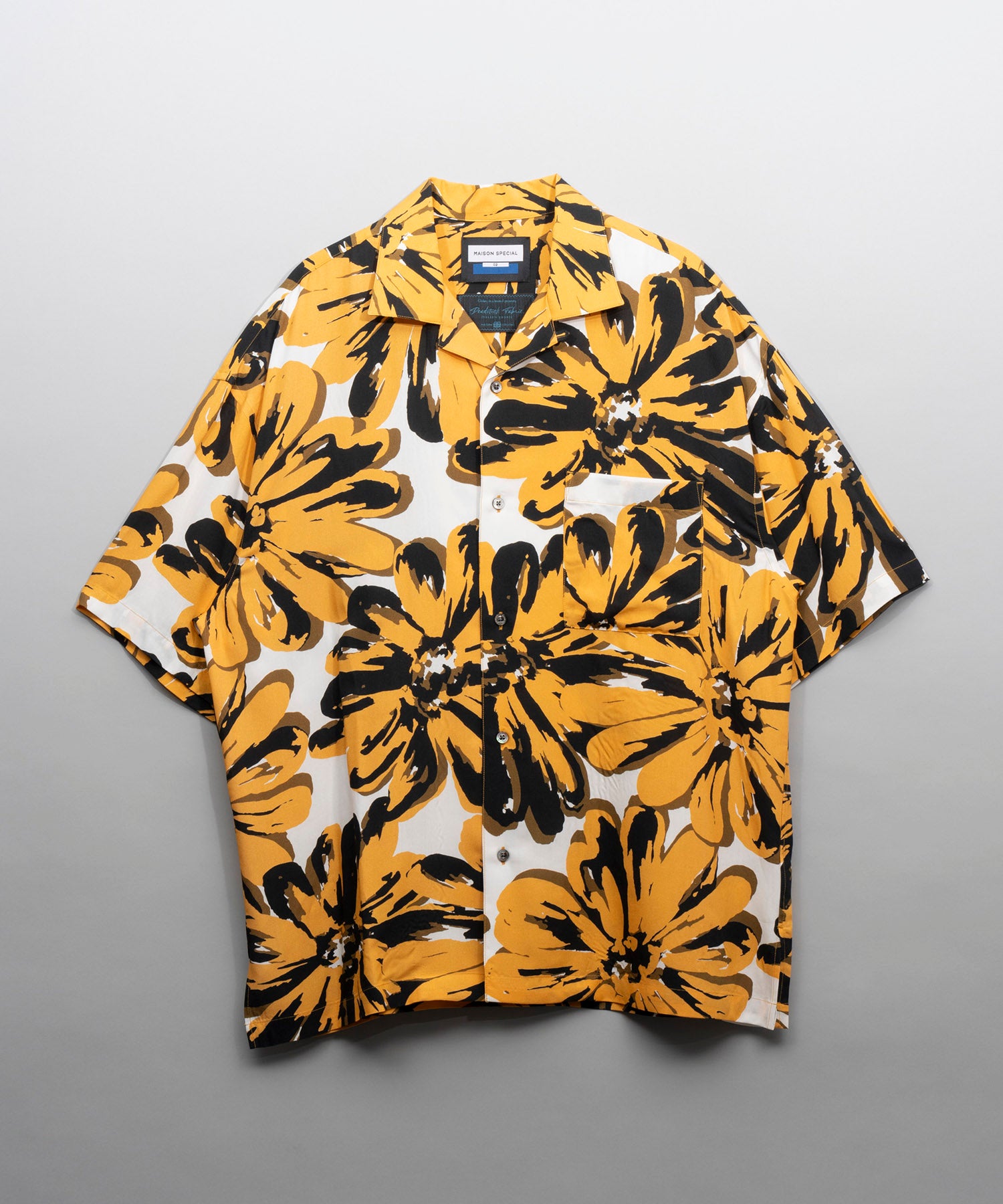 [Italian Dead Stock Fabric] Prime-Over Short Sleeve Open Collar Shirt