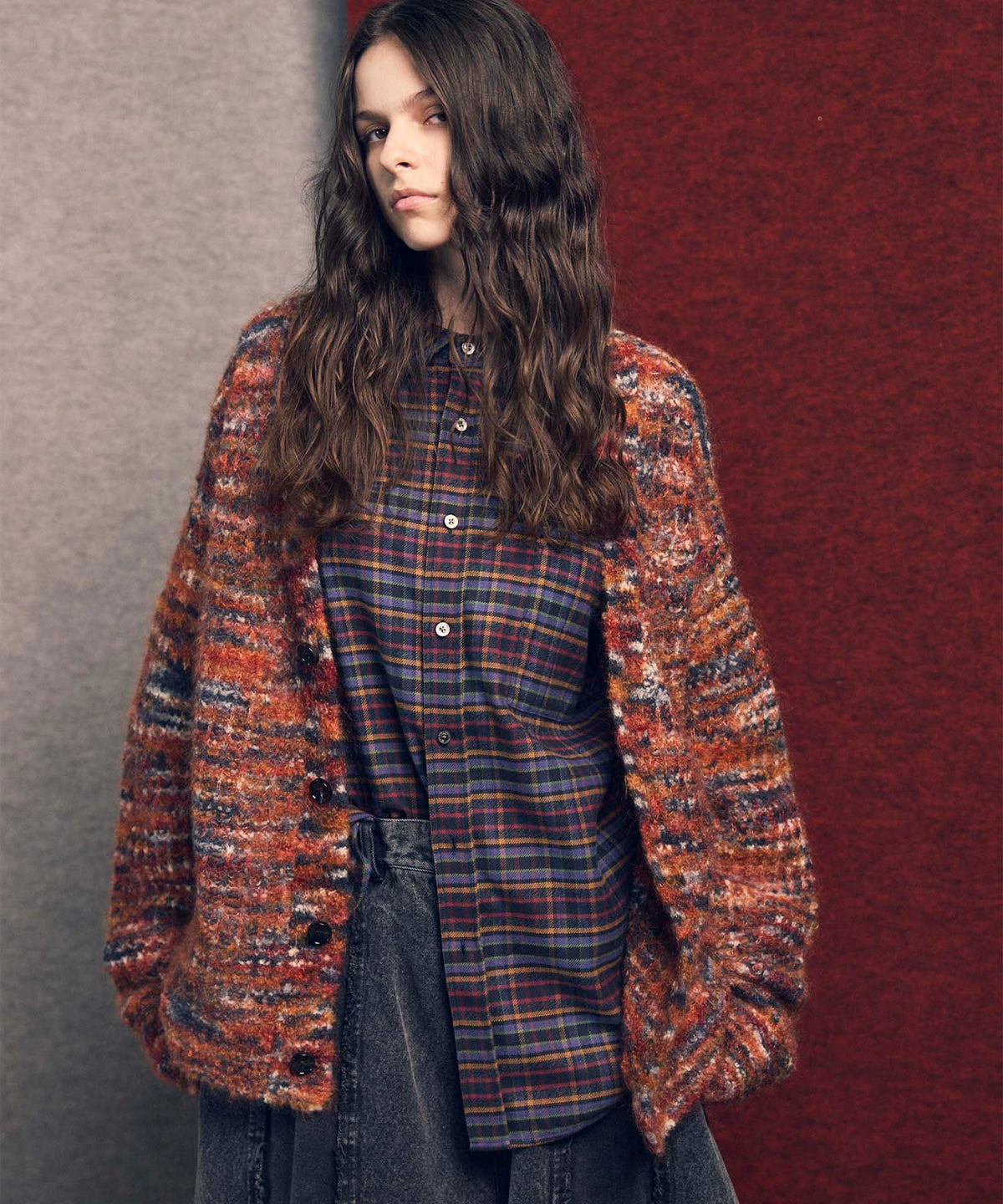 Italian Imported Yarn Prime-Over V-neck cardigan