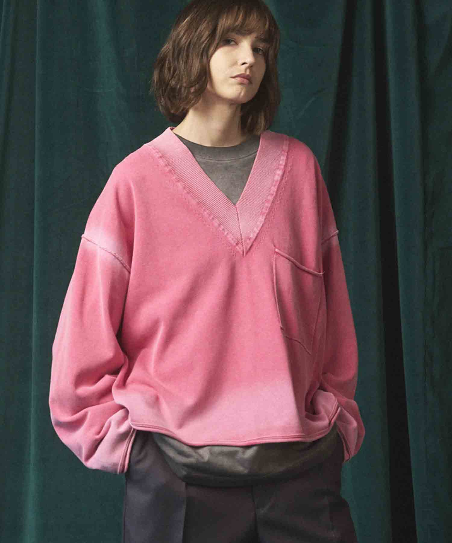 トップス MAISON SPECIAL Prime-Over Gradation Knit Gradation Short Length Prime-Over V-Neck Knit Pullover