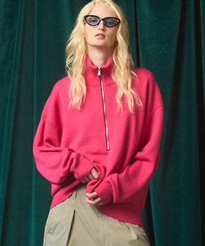 [25AW PRE-ORDER] Cashfeel Extra Fine Merino Wool Prime-Over Half Zip Knit Pullover