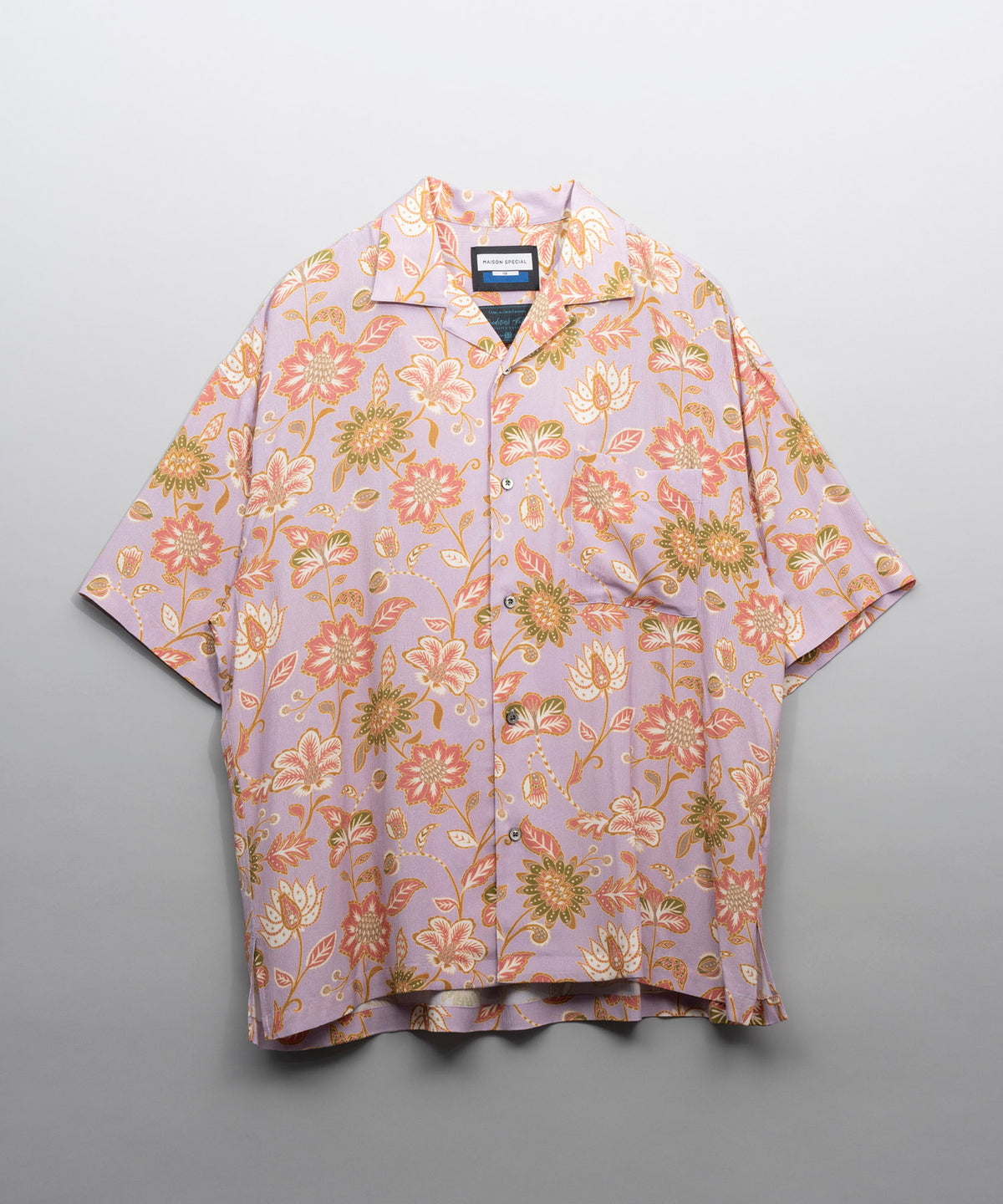 【Italian Dead Stock Fabric】Prime-Over Short Sleeve Open Collar Shirt