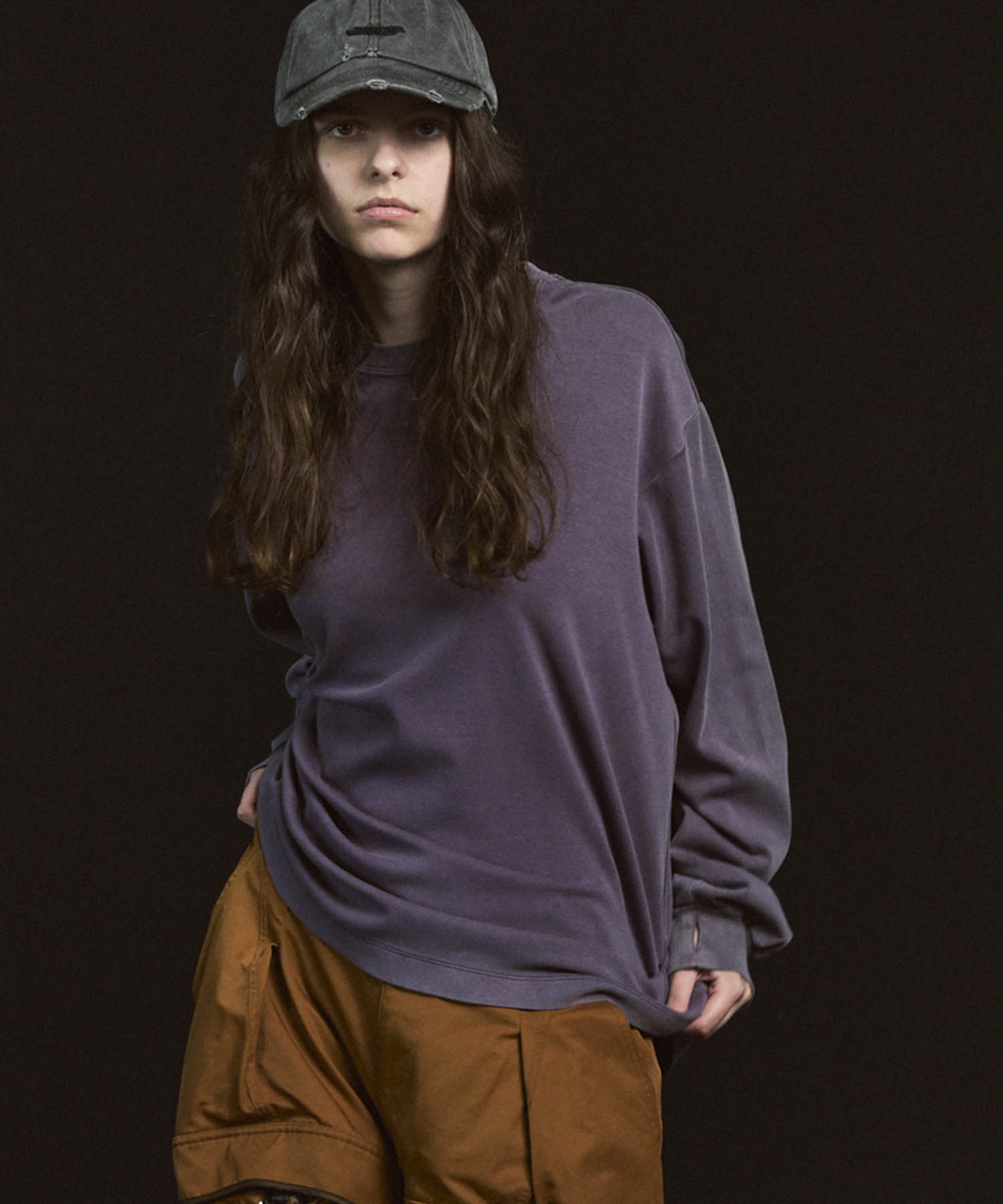 [ex] Prime-Ore-Ore-Ore-Ore-Over Smooth Crew Neck长袖T恤