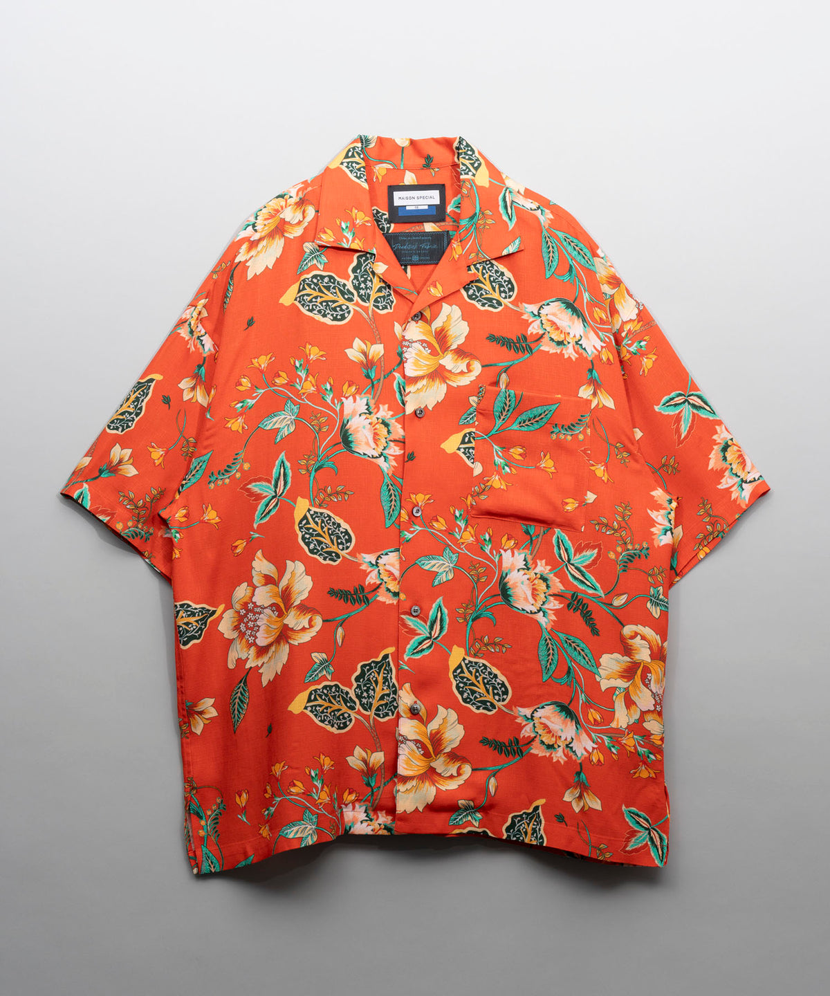 【Italian Dead Stock Fabric】Prime-Over Short Sleeve Open Collar Shirt