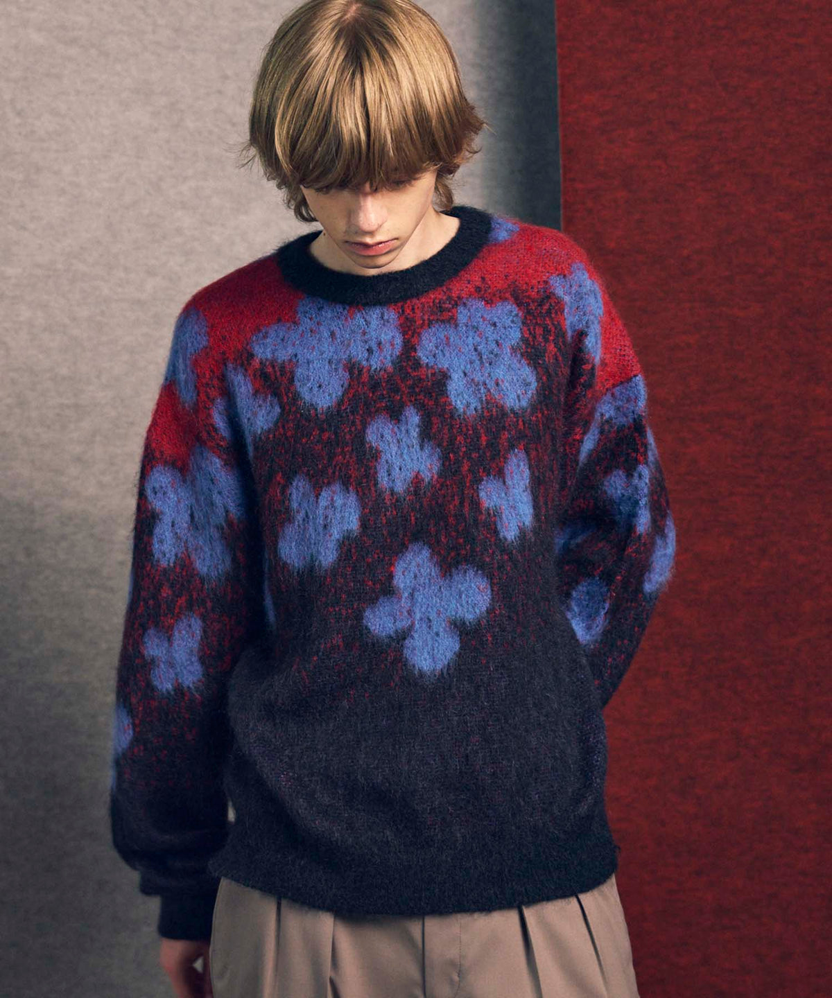 【PRE-ORDER】Flower Gradation Mohair Shaggy Knit Pullover