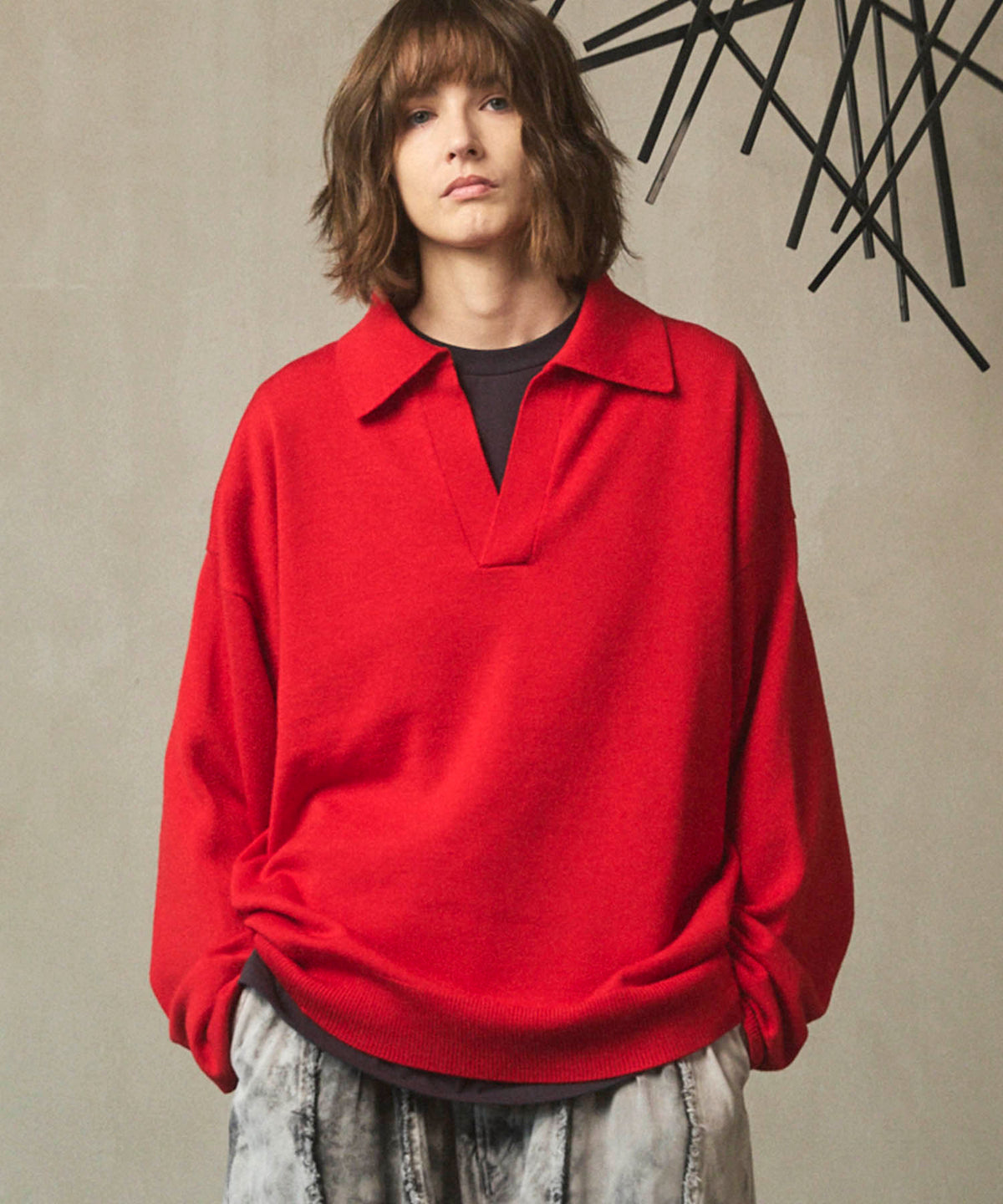 Cashfeel Extra Fine Merino Wool Prime-Over Skipper Knit Pullover