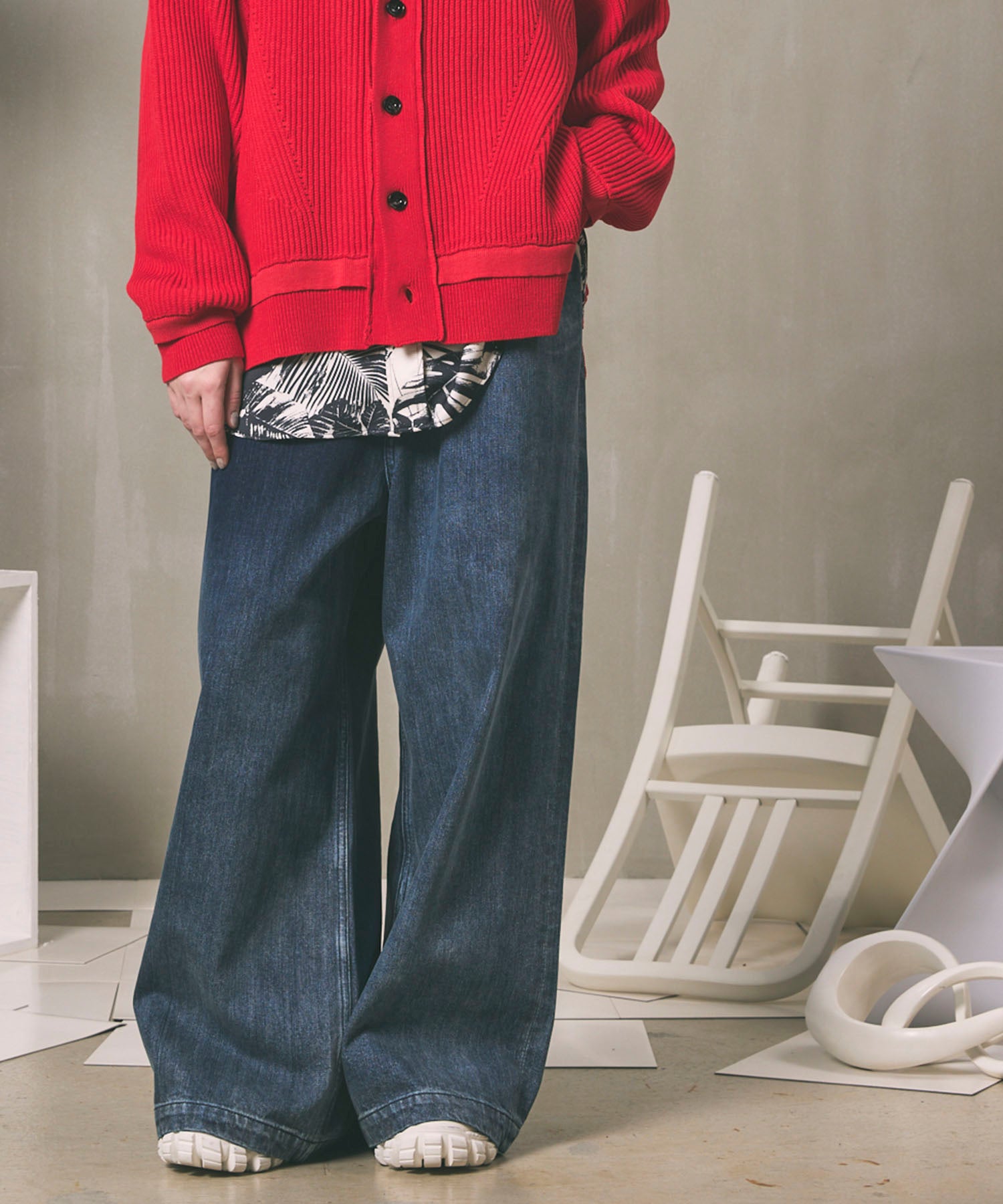 Hyper Wide Denim Buggy Pants