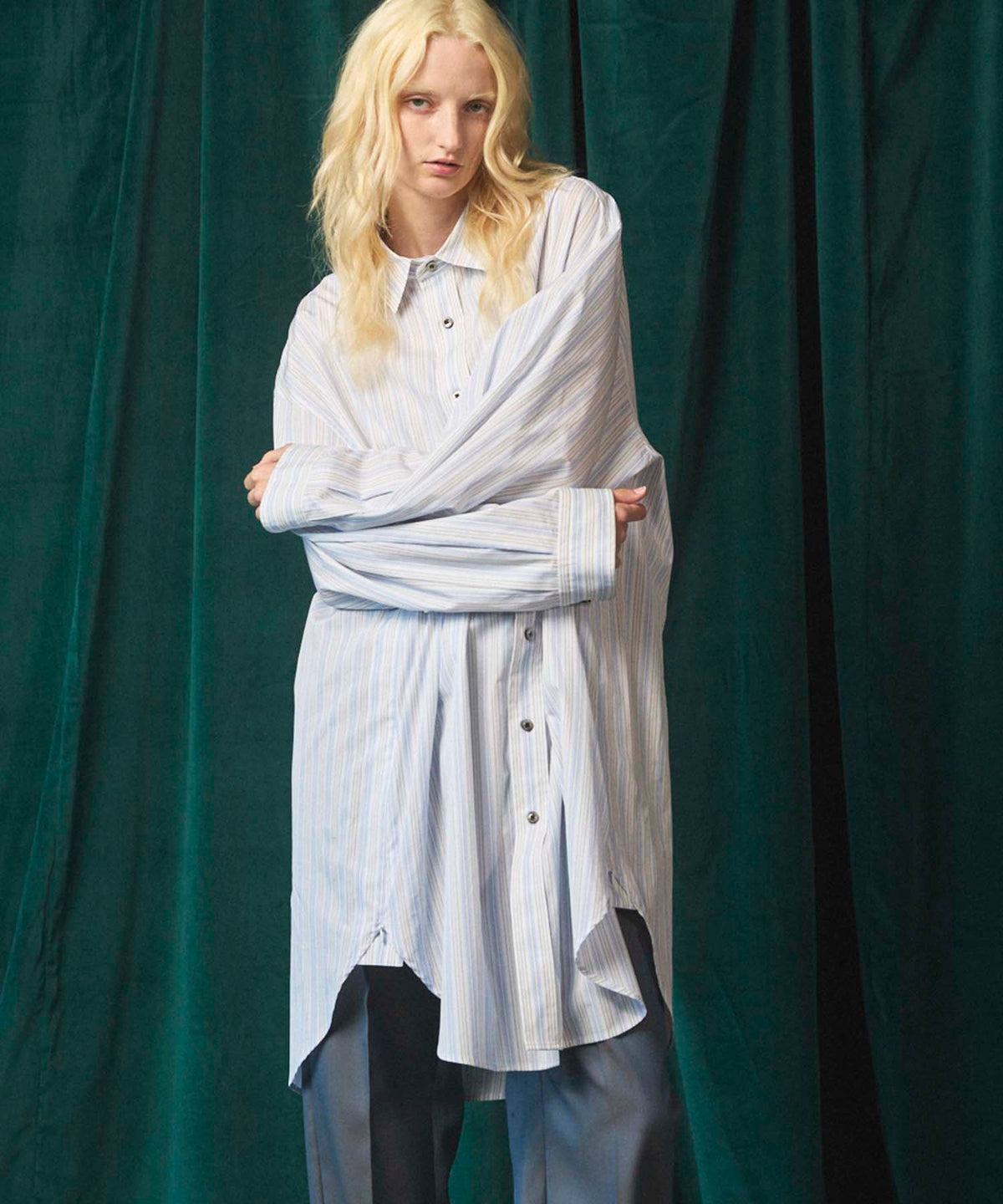 【Italian Dead Stock Fabric】Prime-Over Maxi Shirts Coat