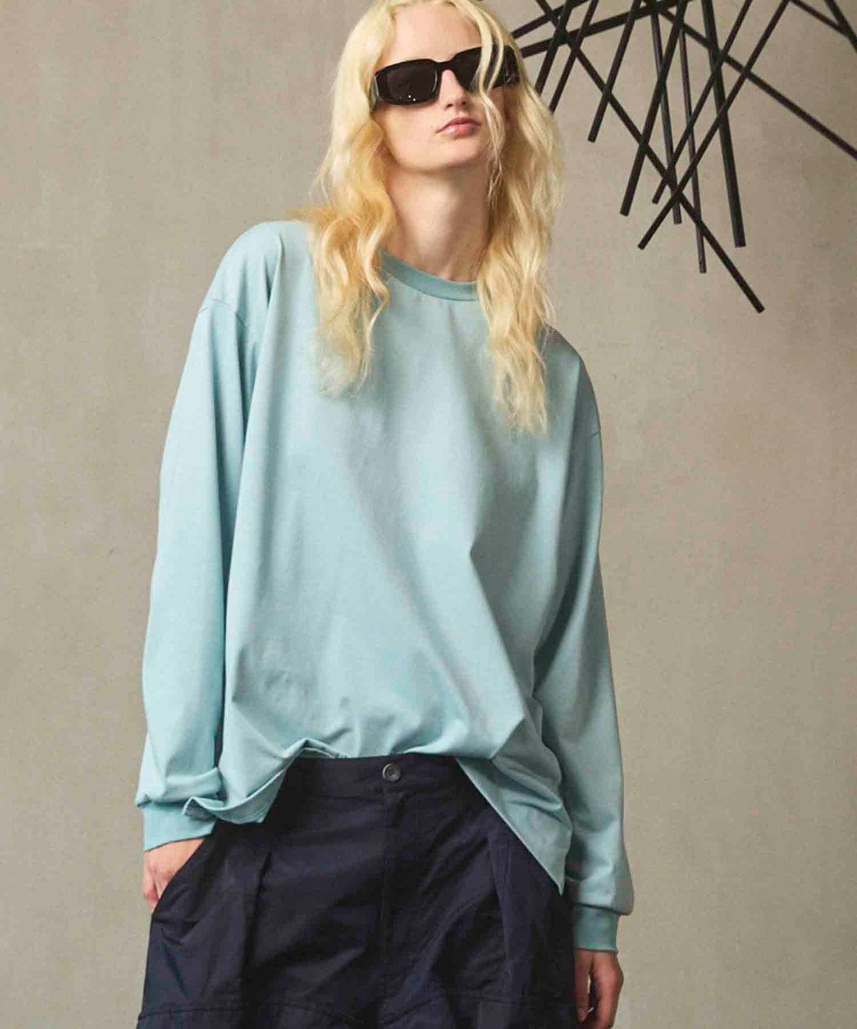 ECIL Plating Prime-Over Crew Neck Long Sleeve T-Shirt