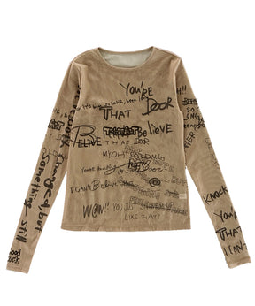 【25AUTUMN PRE-ORDER】Hand Writing Mesh Tops