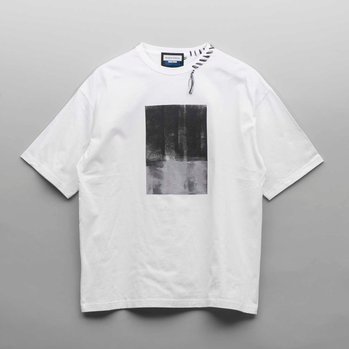 【24SS PRE-ORDER】Abstract Hand-Printed Oversized Stitched Crew Neck T-shirt