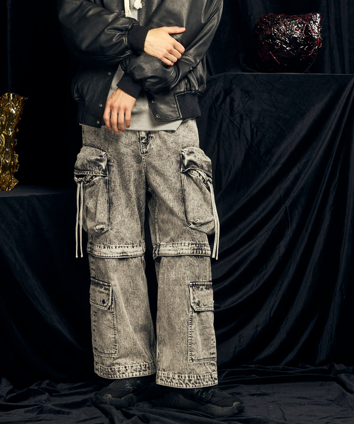 Big Pocket 2way Buggy Denim Cargo Pants