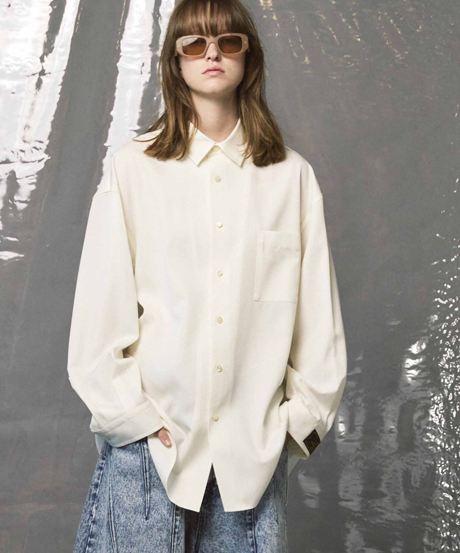 4 Colors Chambray Washable Wool Prime-Over Regular Collar