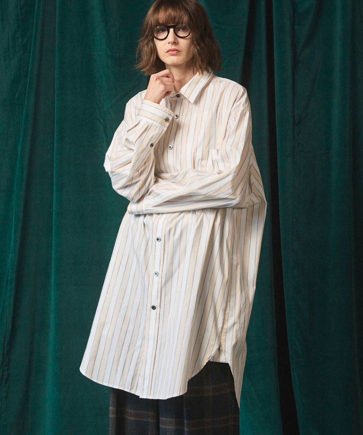 【Italian Dead Stock Fabric】Prime-Over Maxi Shirts Coat