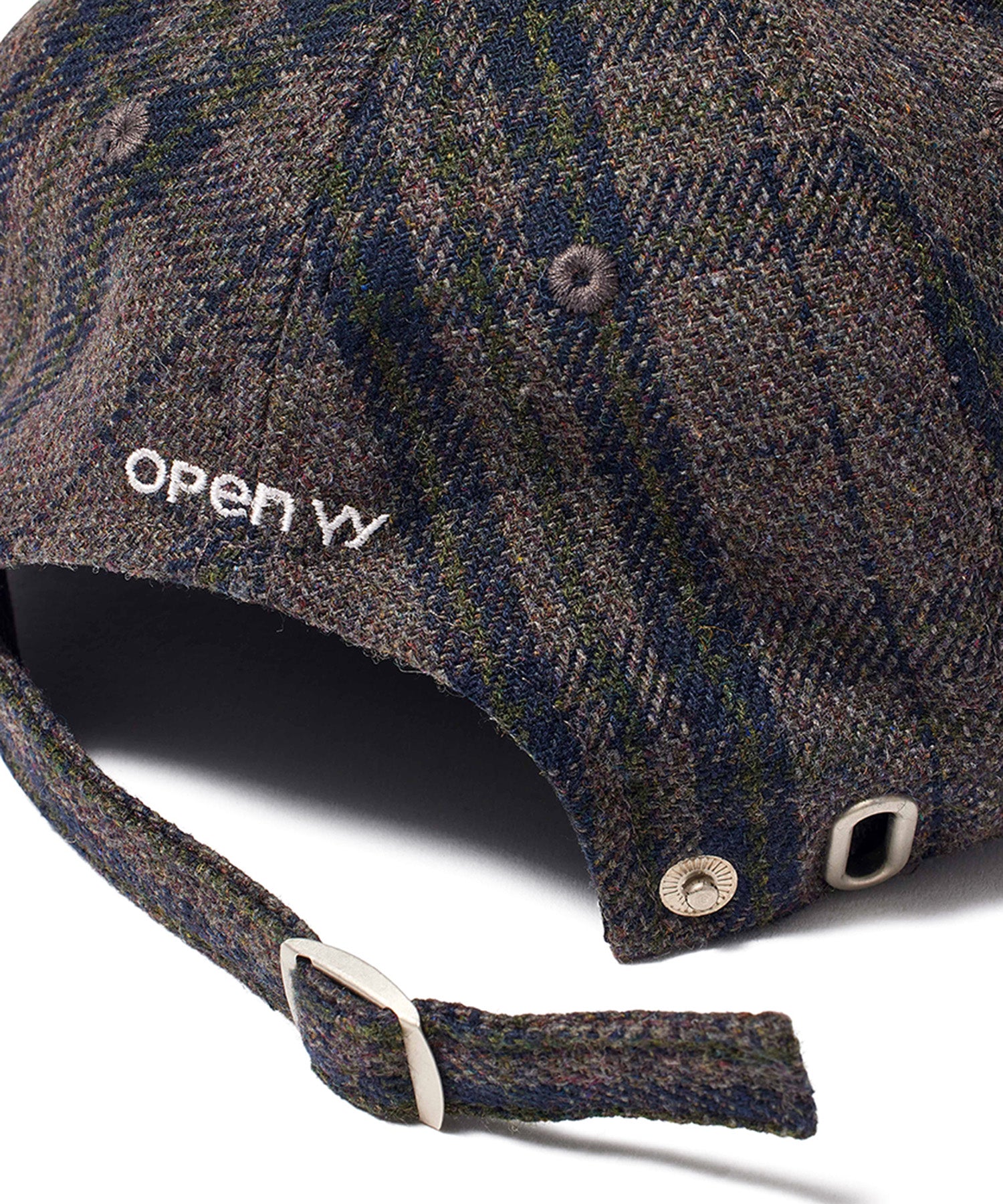 【OPEN YY】YY CHECKRED HEART BONE BALL CAP-BRN