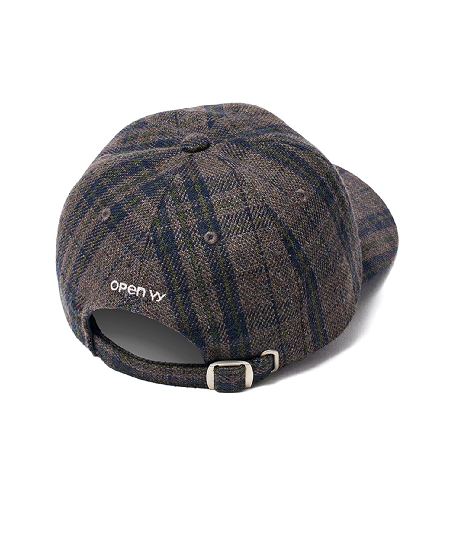 【OPEN YY】YY CHECKRED HEART BONE BALL CAP-BRN