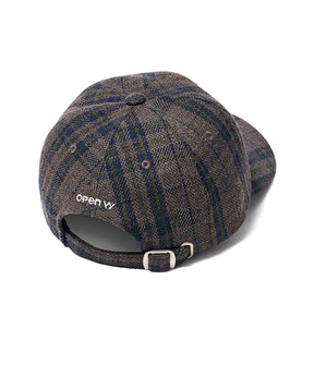 【OPEN YY】YY CHECKRED HEART BONE BALL CAP-BRN