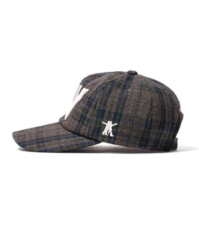 【OPEN YY】YY CHECKRED HEART BONE BALL CAP-BRN