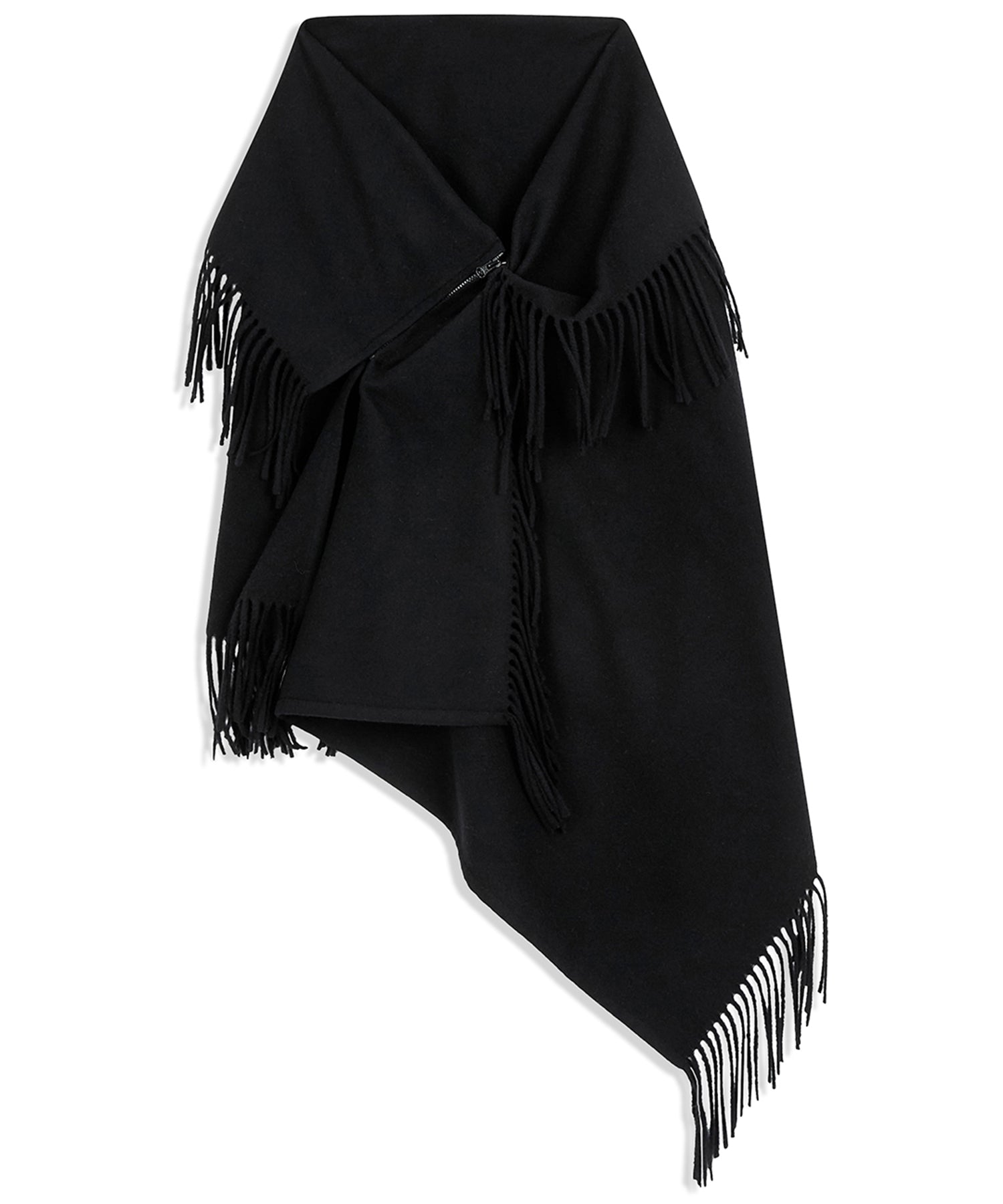 [OPEN YY] FRINGED ZIP SHAWL