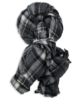 【OPEN YY】CHECKERED CRINKLE RUFFLE SHIRT