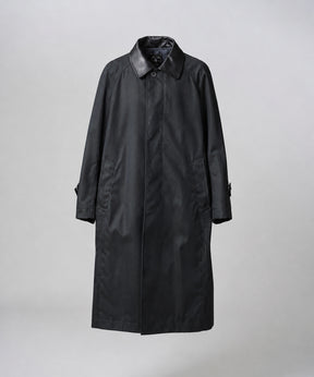【26AW PRE-ORDER】120/2/2 Suvin Cotton Gabardine Prime-Over Leather Collar Balmacaan Coat