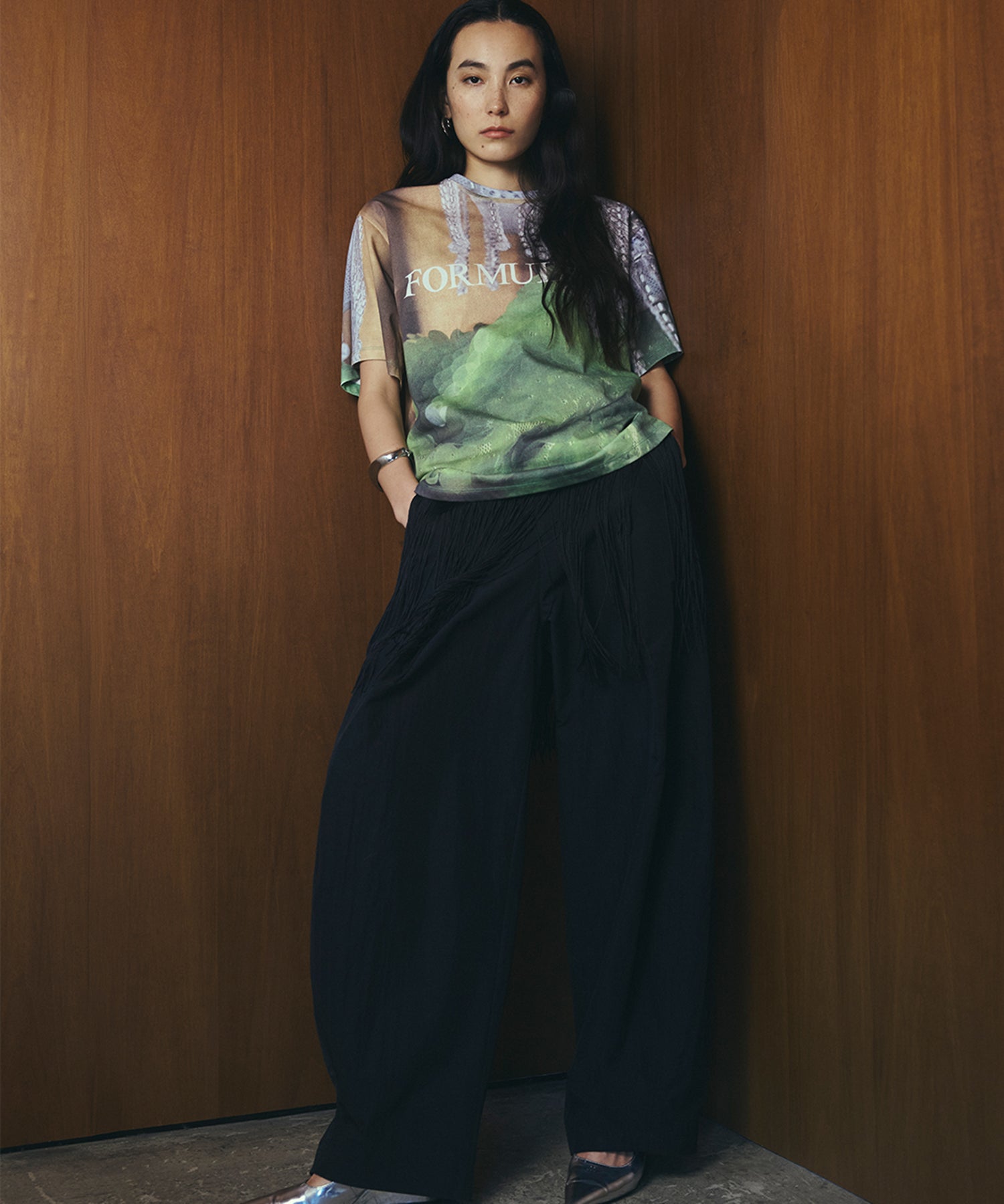 Fabric Photo Over T-Shirt