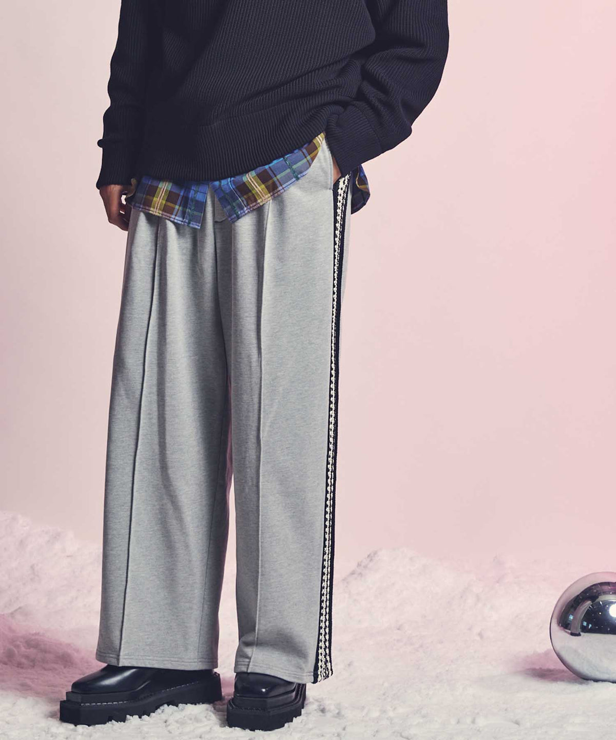 【WEB LIMITED】Heavy-Weight Sweat Side Line Prime-Wide Easy Pants