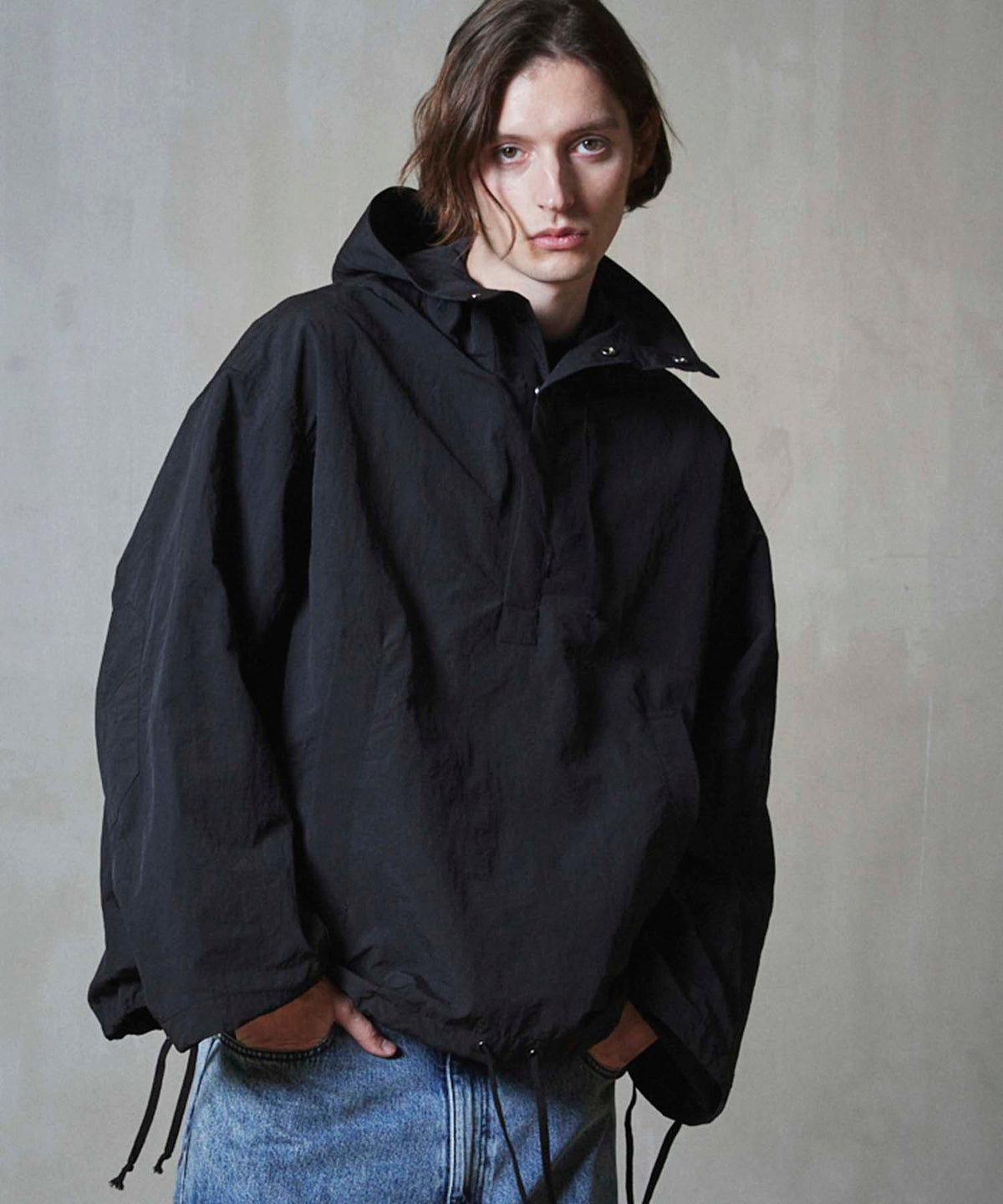 【PRE-ORDER】Washed Nylon Prime-Over Anorak Hoodie