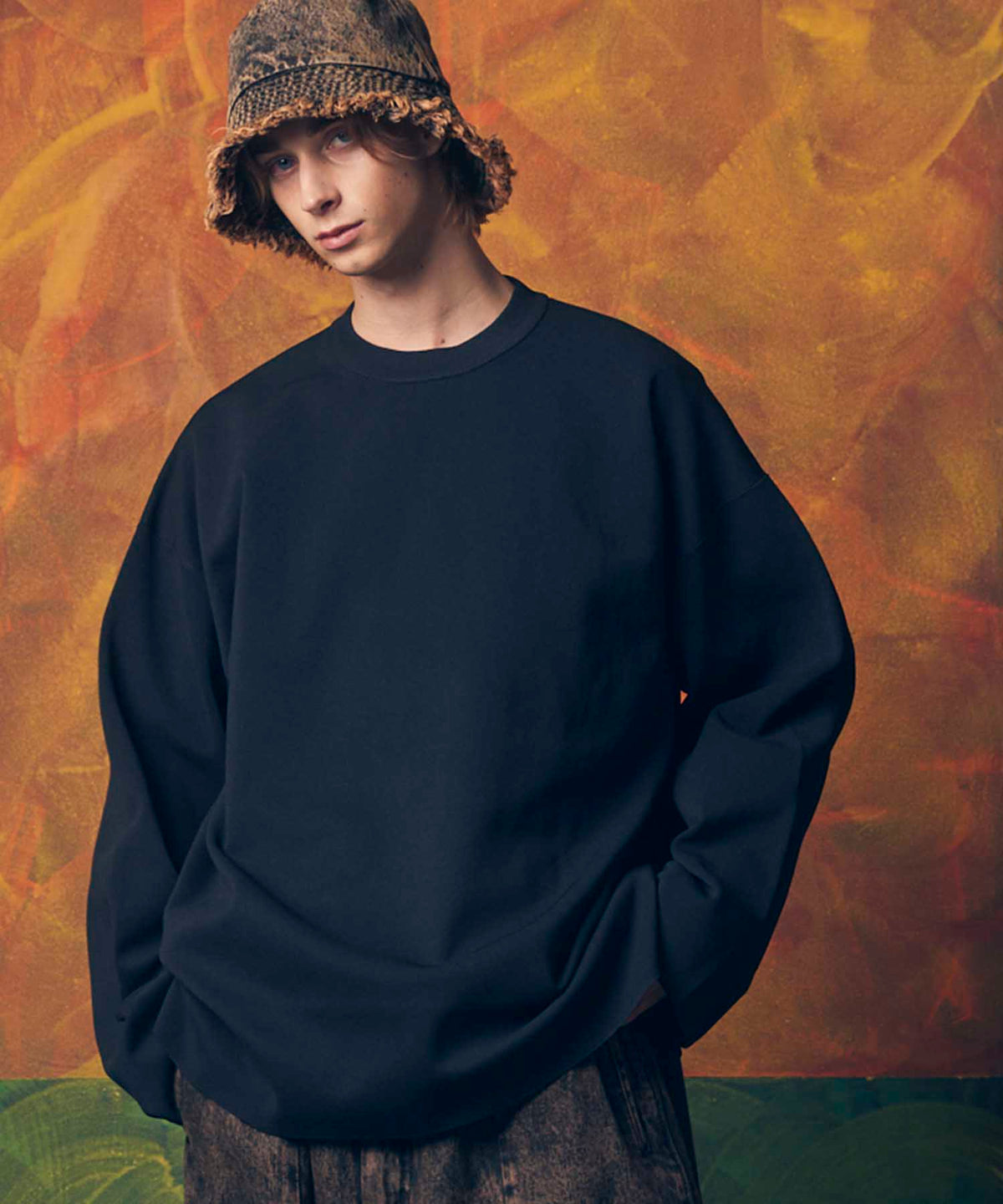 【SALE】18G  Milan Ribs Prime-Over Crew Neck Knit Pullover