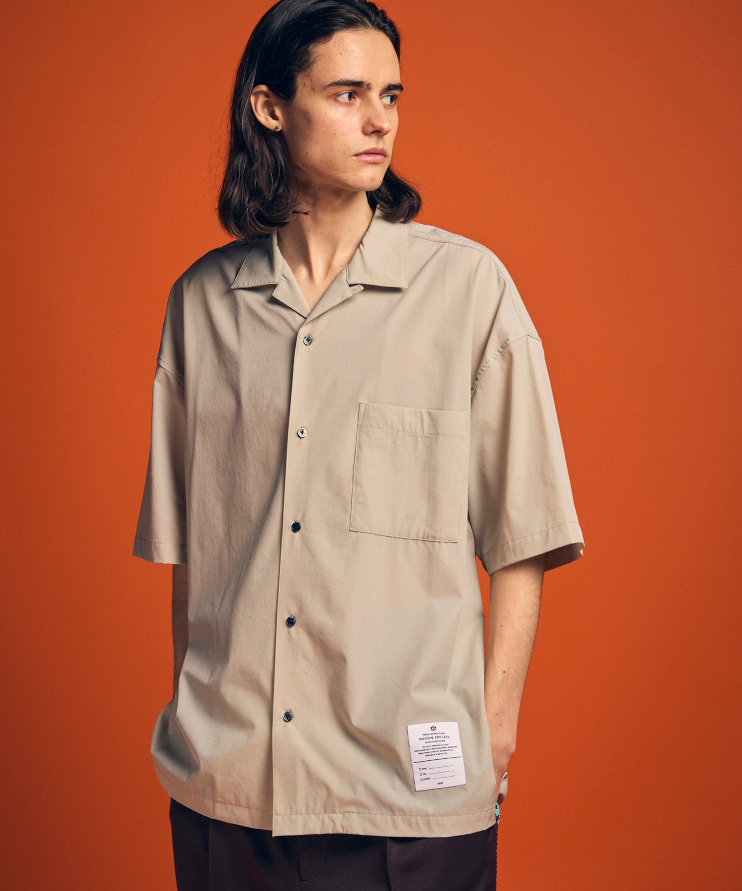 maison mill OPEN COLLAR SHIRTS グレーチェック