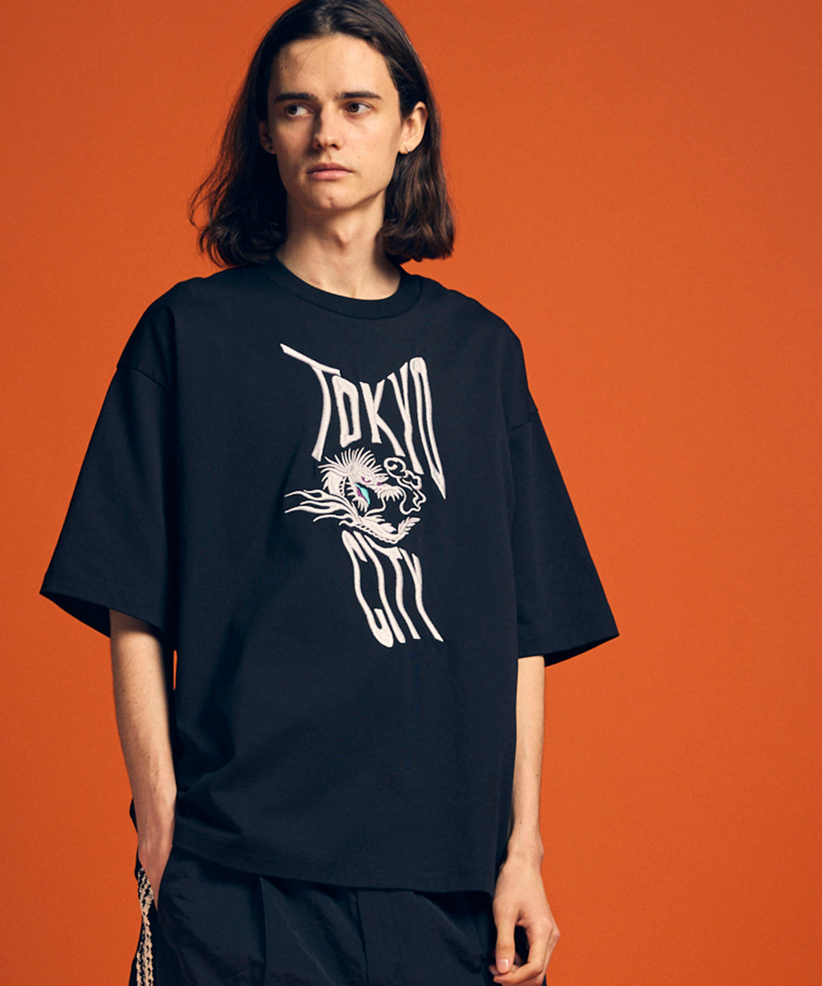 【24SS PRE-ORDER】「TOKYO CITY」Dragon Embroidery Prime-Over Crew Neck T-shirt