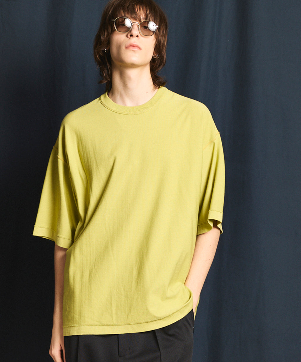 SALE】28G High Density Prime-Over Crew Neck Knit T-Shirt