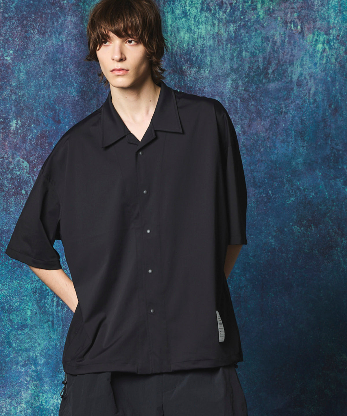 High Tension PRIME-OVER SLEEVE OPEN COLLAR DRAW CORD CORD SHIRT